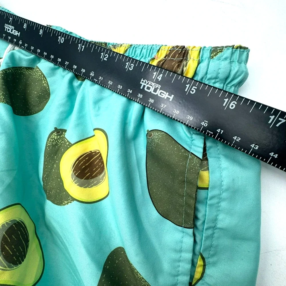 TRUNKS‎ SURF & SWIM Men's XL Blue Green Avocado Print Swim Board Surf Shorts